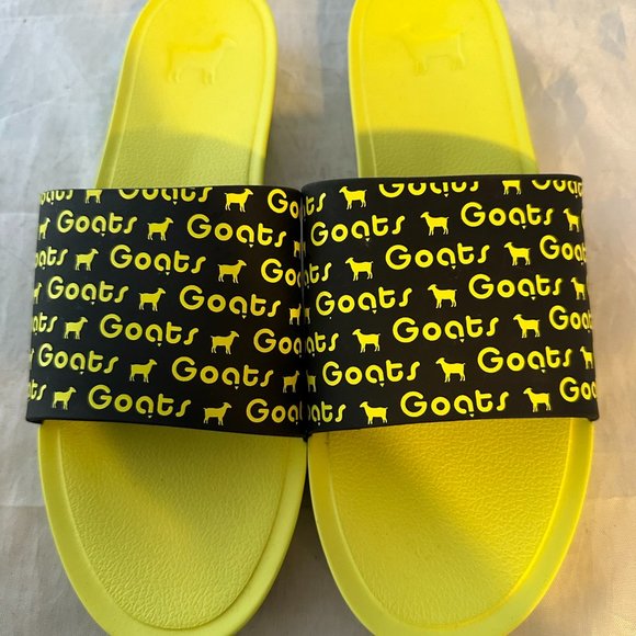 Goats Shoes Goats Yellow And Black Pool The Slide Sandals Men Size